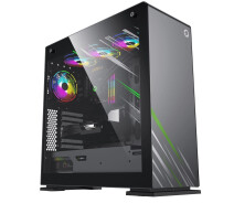 Купить - корпус для ПК  Корпус АТХ GameMax VEGA PRO GY с блоком питания с RGB подсветкой Черный