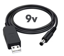 Купить - адаптер и кабель  Кабель повышающий USB 5V на DC 9V (5.5 х 2.1 мм) 0,5А для роутера и др. от Power Bank (USBDC9V)