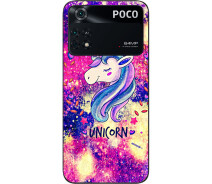 Купить - чехол для смартфона  Чехол силиконовый SMTT для Xiaomi Poco M4 Pro 4G с картинкой Красивый единорог