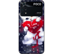 Купить - чехол для смартфона  Силиконовый чехол SMTT для Xiaomi Poco M4 Pro 4G с картинкой Котик с сердцем
