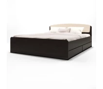 Купить - кровать  Двуспальная кровать Эверест Астория с двумя ящиками 160х200 см венге + дуб молочный (EVR-2488)