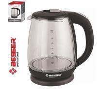 Купить - электрочайник  Чайник электрический стеклянный Besser Professional 1,8л 1800W MMS-10327