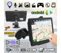 Купить - GPS-навигатор  Автомобильный GPS навигатор Tenex Android A721 512mb\8gb с сенсорным экраном 7", FM-трансмиттером, мультимедийный, microSD
