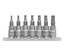 Купить - головку, наборы головок  Головки торцевые с битами YATO TORX 1/4 TS10-TS40 7шт (YT-0461)