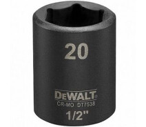 Купить - головку, наборы головок  Головка торцевая ударная DeWALT IMPACT 1/2х20мм шестигранная (DT7538)