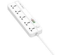 Купить - сетевой фильтр  Удлинитель сетевой Ldnio SC5415 3USB Type-C 5 розеток 2м белый