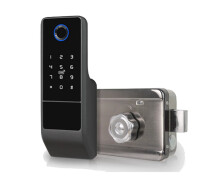 Купить - умный дверной замок  Замок биометрический TRL-5201BTFW BLACK Left TRINIX (65-00051)