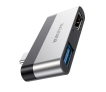 Купить - кардридер  Мультиадаптер хаб Borofone DH2 2в1 Type-C to USB 3.0 (F) / HDMI (F)  (ME014548)