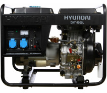 Купить - генератор  Дизельный генератор Hyundai DHY 6500L (5.5 кВт, 50 Гц, 230 В, 12.5 л) однофазный (23031)