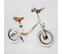 Купить - беговела  Велобег Corso Triumph (стальная рама, надувные колеса 12"). Beige - 114318