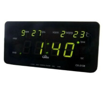 Купить - настольные часы  Часы настольные Caixing CX-2158 21х10см с зеленой подсветкой черные