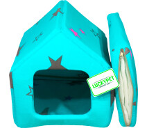 Купить - спальное место  Домик для собак и кошек Lucky Pet Джесси №1 30 x 33 x 33 см Бирюзовый (4820224211961)