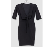Купить - повседневное платье  Платье однотонное Черный 201R1292 Kamomile (102825_792311) S