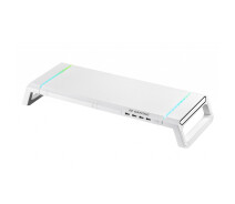Купить - аксессуар для компьютерного стола  Подставка для монитора 2E GAMING, USB hub, backlight / RGB, White (2E-CPG-007-WT)