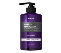 Купить - корейский кондиционер для волос  Питательный кондиционер Honey & Macadamia Protein Hair Treatment Apple Green Tea Kundal 500 мл