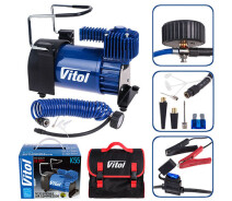 Купить - автокомпрессор  Компрессор VITOL K-55 150psi/23Amp/50л/шланг 5,0м/клеммы/с дефлятором (383105-05)