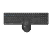 Купить - клавиатуру  Комплект (клавиатура + мышь) Rapoo 9800M wireless, серый (9800M dark grey)
