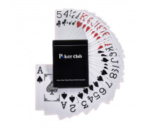 Купить - игральную карту  Карты игральные покерные пластиковые Poker Club 54 карти (Синяя рубашка)