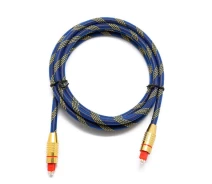 Купить - адаптер и кабель  Кабель оптический цифровой стерео в нейлоновой оплетке 5,0m, OD6.0 (мм), 250 Мегабит - с, Blue - Gold, Пакет (20017-ytg)