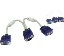 Купить - адаптер и кабель  Разветвитель VGA 0,2m, male to 2*female (папа-2*мама), кулёк Q100 (5498-ytg)