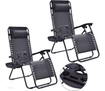 Купить - шезлонг  Шезлонги Комплект 2 шт. GardenLine Relax Black до 120 кг.