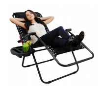 Купить - шезлонг  Шезлонг GardenLine Relax Black до 120 кг.!