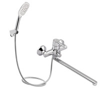 Купить - смеситель  Смеситель Qtap Grand Хром Однорычажный Для ванны С душевым гарнитуром (CRM 005)