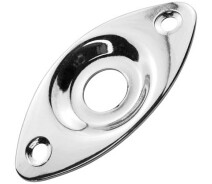 Купить - гитарное комплектующее  Разъем-планка овальная PAXPHIL HJ002 CR OVAL JACK PLATE (CHROME)