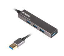 Купить - кардридер  Концентратор Maxxter USB 3.0 Type-A 4 ports grey (HU3A-4P-02) (406913-01)