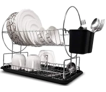 Купить - сушилку для посуды  Сушилка для посуды Dish Rack WL-2605 сушка двухъярусная с поддоном и отсеком для приборов (13596)