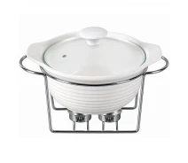 Купить - мармит  Мармит Kamille Food Warmer керамическая кастрюля 2,4л d 28 см с подогревом KM-6401