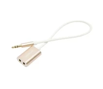 Купить - адаптер и кабель  Адаптер Remax RL-S20 Sharing AUX 3.5мм-3.5мм miniJack (2*F-M) Gold (2000700007109)