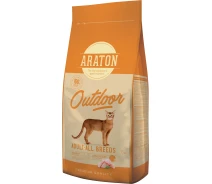 Купить -  Корм ARATON OUTDOOR Adult All Breeds сухой с курицей и индейкой для взрослых кошек 15 кг