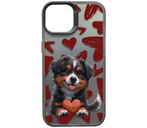 Купить - чехол для смартфона  TPU+PC Чехол TakiTaki Love magic glow для iPhone 12 Pro (Lovely dog / Black) (100153367)