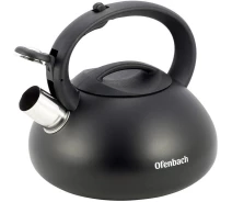 Купить - чайник для плиты  Чайник Ofenbach Happy Kettle 2.5л из нержавеющей стали со свистком, черный матовый