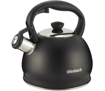 Купить - чайник для плиты  Чайник Ofenbach Magic Kettle 2л из нержавеющей стали со свистком, черный матовый