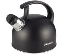 Купить - чайник для плиты  Чайник Ofenbach Magic Kettle 1.5л из нержавеющей стали со свистком, черный матовый