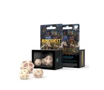 Купить - аксессуар для настольной игры  Набор кубиков RuneQuest Beige & burgundy Expansion (3 шт.) (SRQE87)
