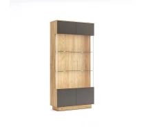 Купить - сервант  Сервант 2 дв Миро-Марк Luna 100х205х38 см Дуб Крафт/Мат Лава (LN-113-LV)