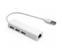 Купить - кардридер  Концентратор Vinga 3xUSB2.0 + RJ45 100Mbps (VCP2H3USB2LANWH)