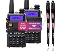 Купить - радиостанцию  Рация Baofeng UV-5R, UHF/VHF, 5 Вт, 1800 мАч набор 2 шт.+ Ремешок на шею