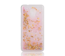 Купить - чехол для смартфона  Чехол Glitter для Meizu M5S Бампер Жидкий блеск Звезды розовый