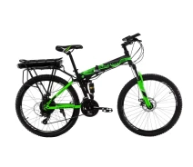 Купить - электровелосипеды  Електровелосипед Kerambit 26" 17" 36V 12Ah 350W складаний з багажником чорно-зелений (Ekchz)