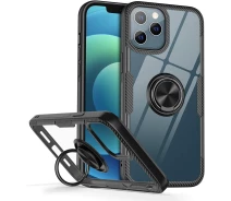 Купить - чехол для смартфона  Чехол Crystal для Iphone 12 Pro Max бампер противоударный с подставкой Transparent Black