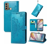 Купить - чехол для смартфона  Чехол Vintage для Motorola Moto G60 книжка кожа PU с визитницей голубой