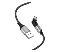 Купить - адаптер и кабель  Data кабель с индикатором зарядки XO NB176 USB to MicroUSB 2.4A 1.2m, Black