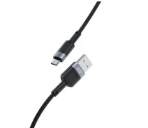Купить - адаптер и кабель  Data кабель с функцией быстрой зарядки XO NB198 USB to MicroUSB 2.4A 1m, Black
