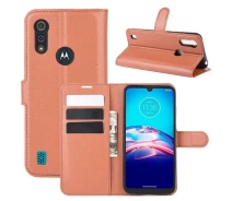 Купить - чехол для смартфона  Чехол IETP для Motorola Moto E6i книжка кожа PU коричневый