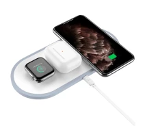 Купить - зарядное устройство для телефона и планшета  Беспроводное зарядное устройство Hoco Handsome 3-in-1 Charger CW24 (White) [58571]