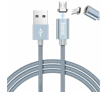 Купить - адаптер и кабель  Дата-кабель Hoco U40A Magnetic MicroUSB (1m) - Grey